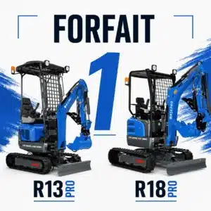 Location mini-pelle 1,3 T à 2 T Saint-Étienne – Forfait 1