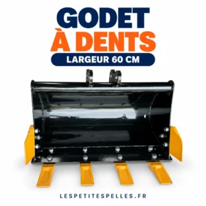 Godet à dents 60 cm pour mini-pelle 1 à 1,5 t