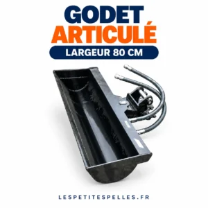 Godet articulé 80 cm pour mini-pelle 1 à 1,5 t