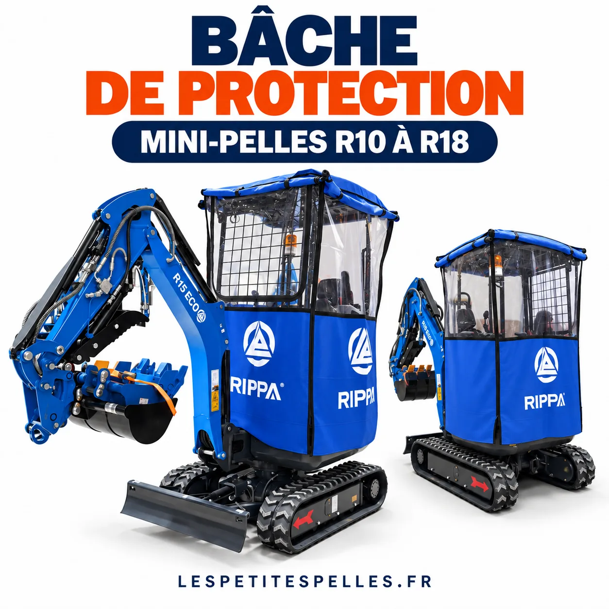 Bâche de protection pour mini-pelle RIPPA
