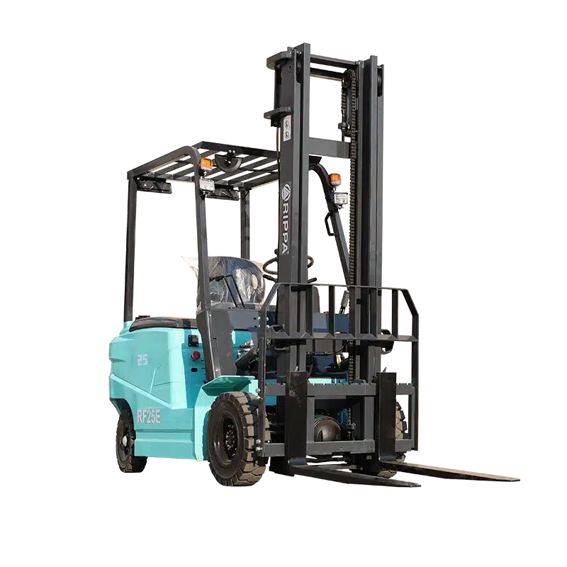 Chariot élévateur électrique Rippa RF25E 2,5 tonnes détouré sur fond blanc