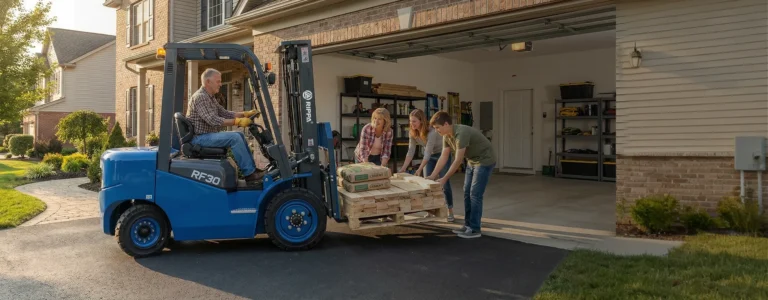 Chariot élévateur diesel Rippa RF30 dans l’atelier des Petites Pelles
