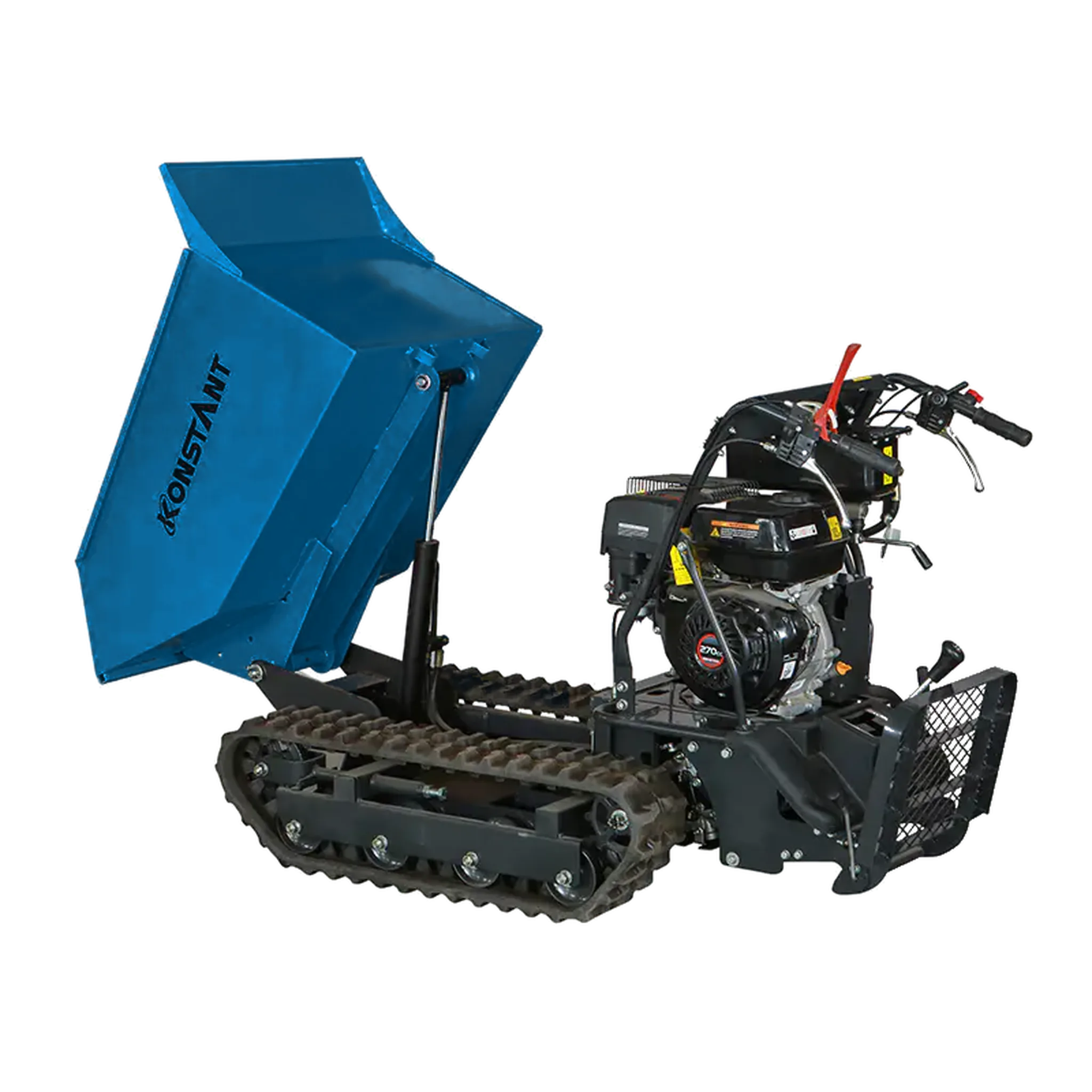 Mini-dumper Konstant MD500CLDH2 benne relevée en position de déchargement