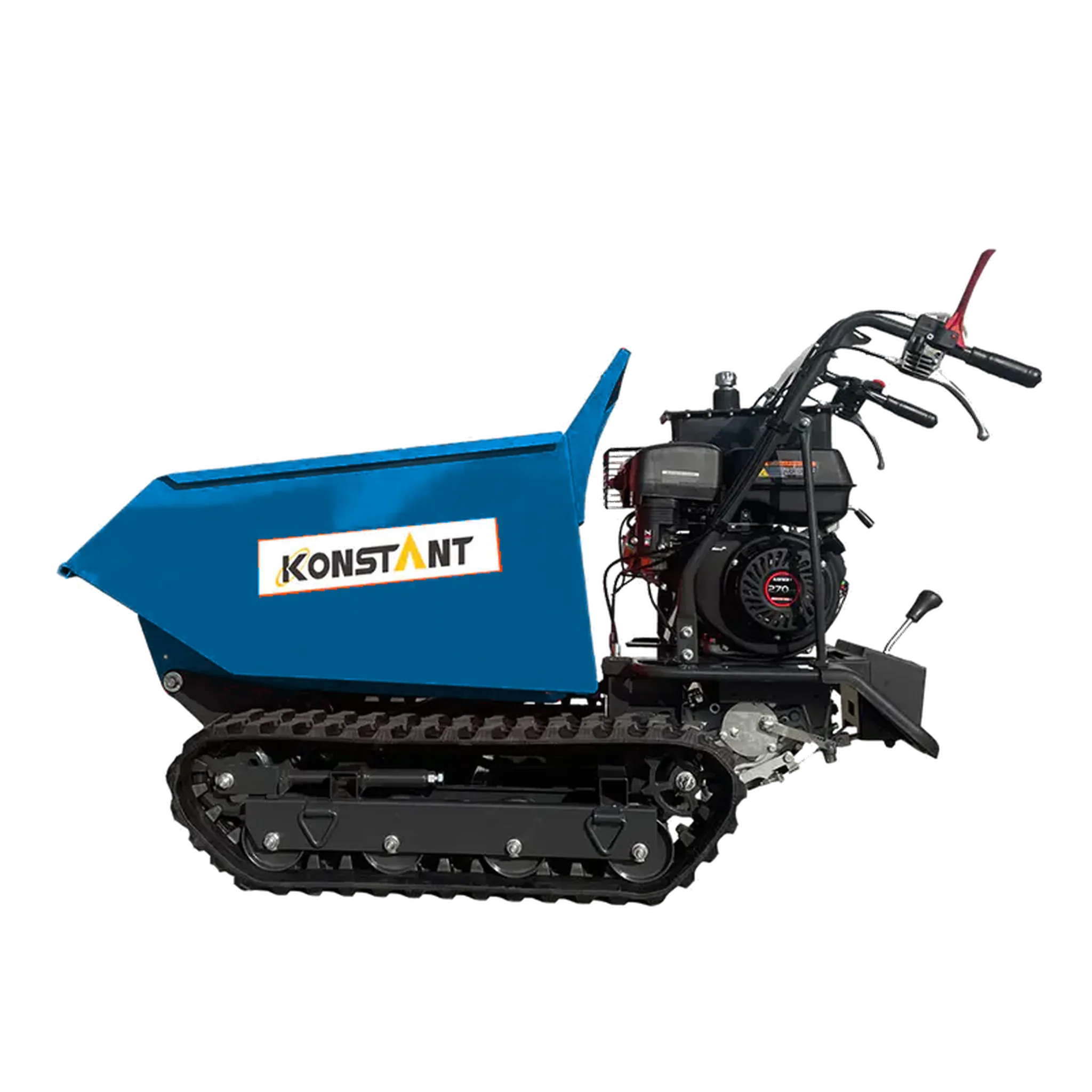 Mini-dumper Konstant MD500CLDH2 vu de profil droit avec son moteur essence Loncin